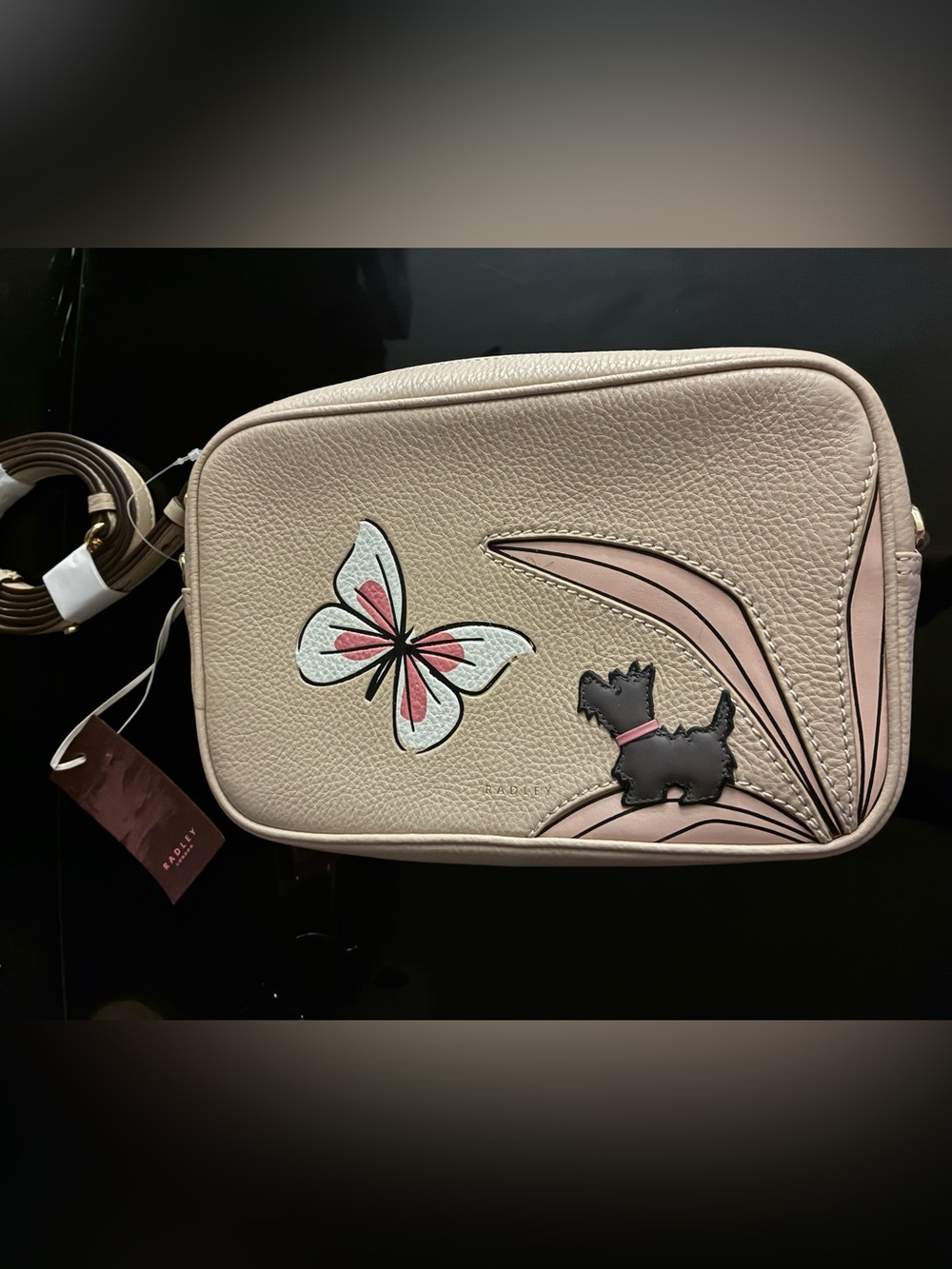 Radley Spring Meadow Crossbody 
Butterfly &  Brand’s Signature Scottie Appliqué